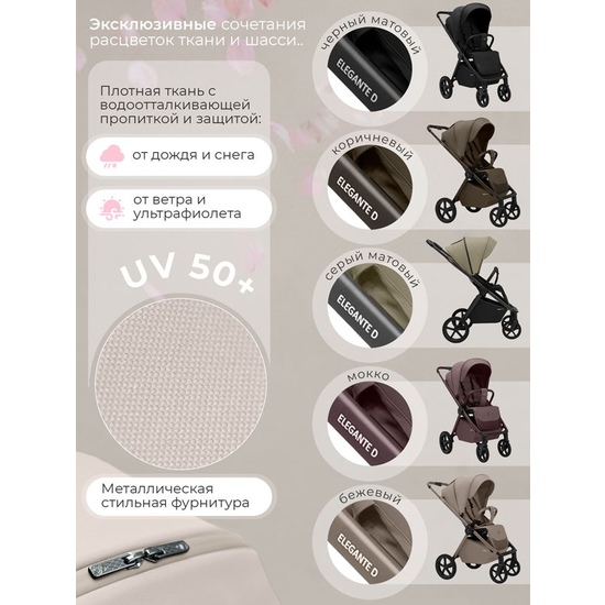 Коляска прогулочная Sweet Baby SBL Elegante D Cream - 17